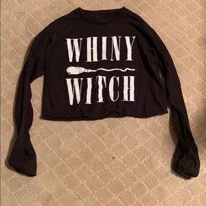 Black long sleeve Halloween croptop